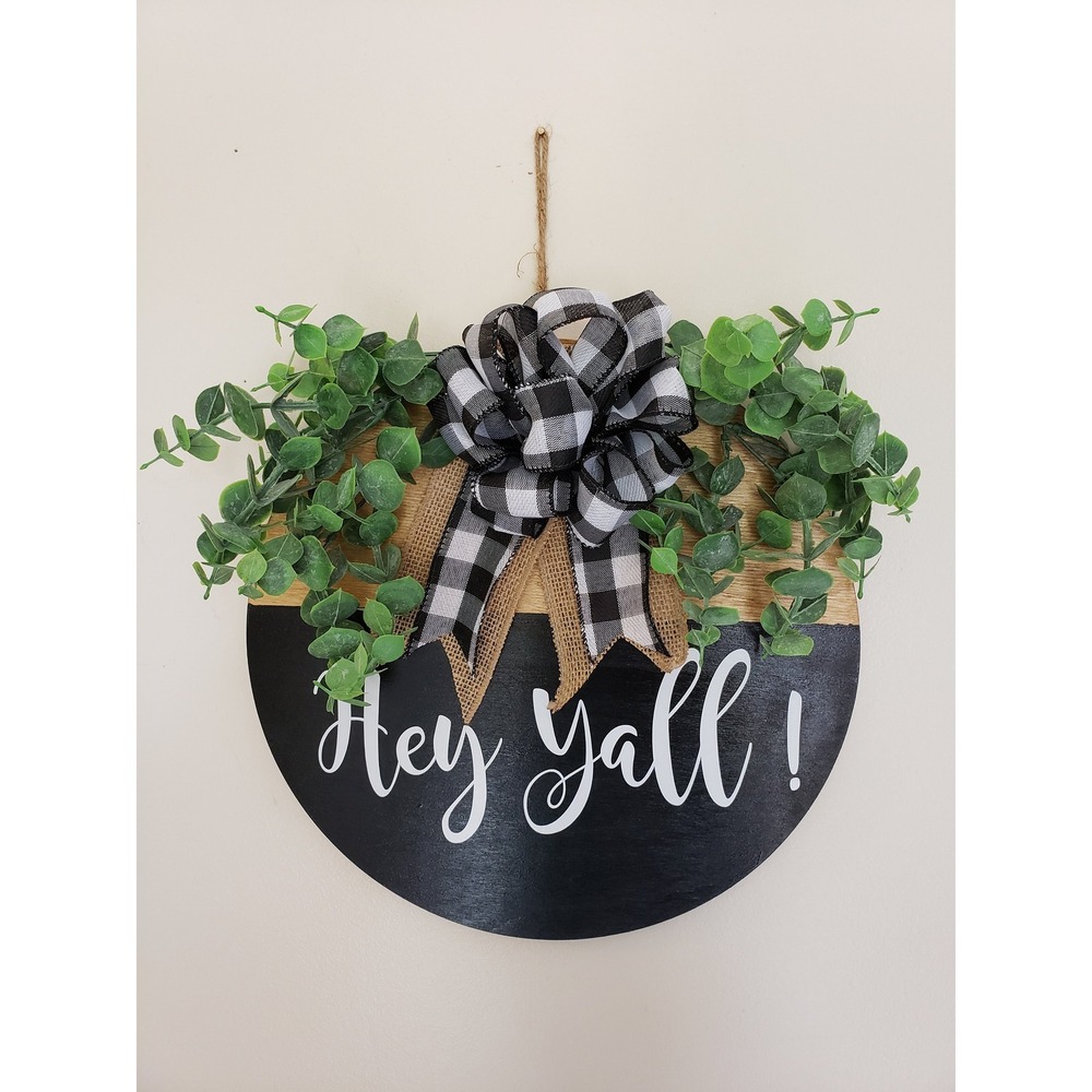 Rustic wreath front door farmhouse wreath stained wood home decorbuffalo plai
